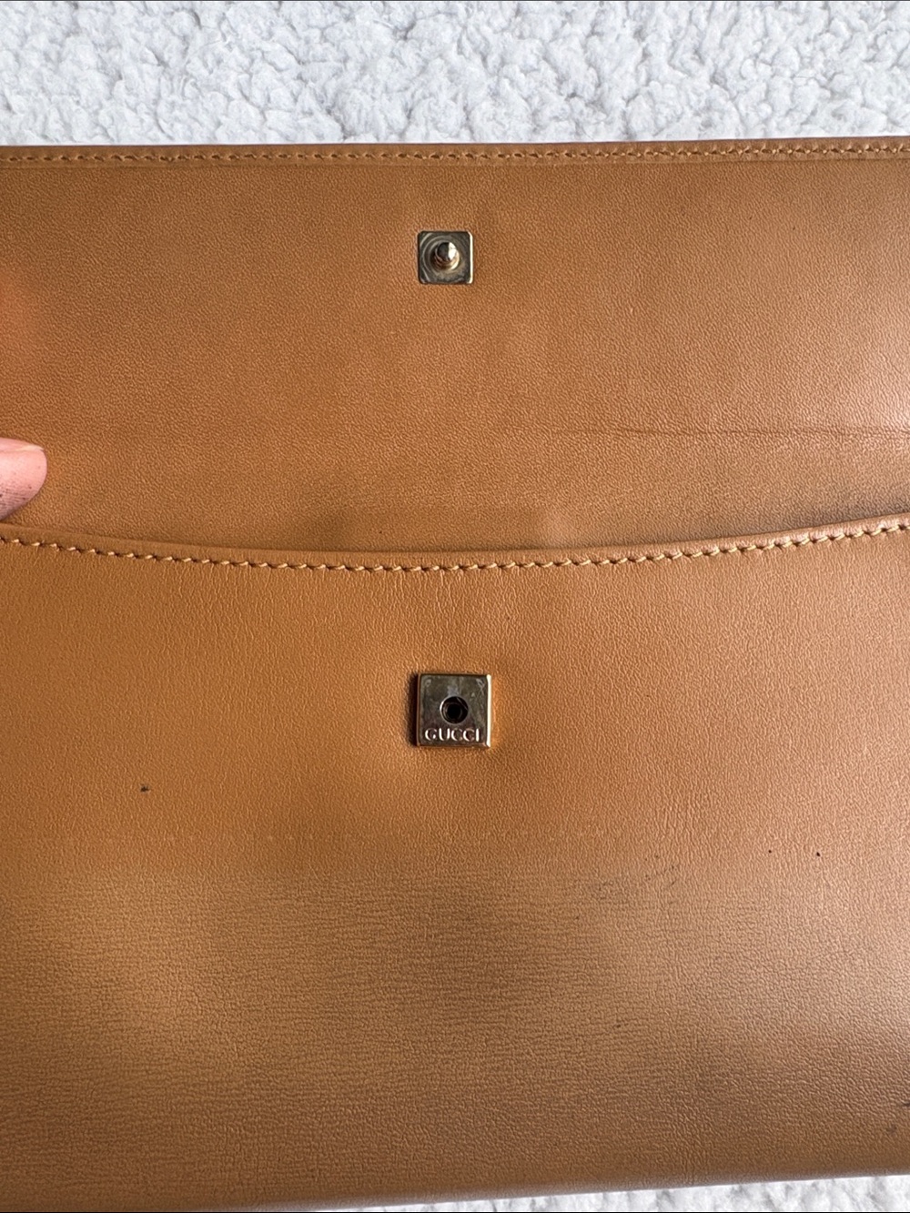 Gucci Interlocking Gold GG Calfskin Camel Colored Leather Continental Wallet - Picture 4 of 14